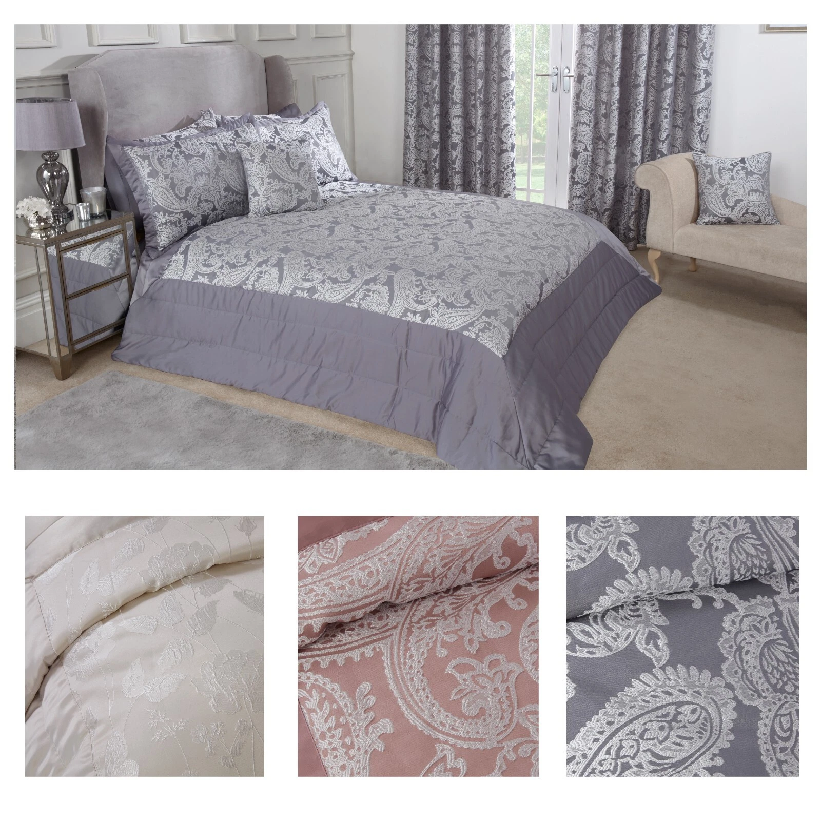 Duvet Set Embellished Jacquard Quilt Cover with Pi